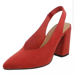 Suede Coral Sling Backs